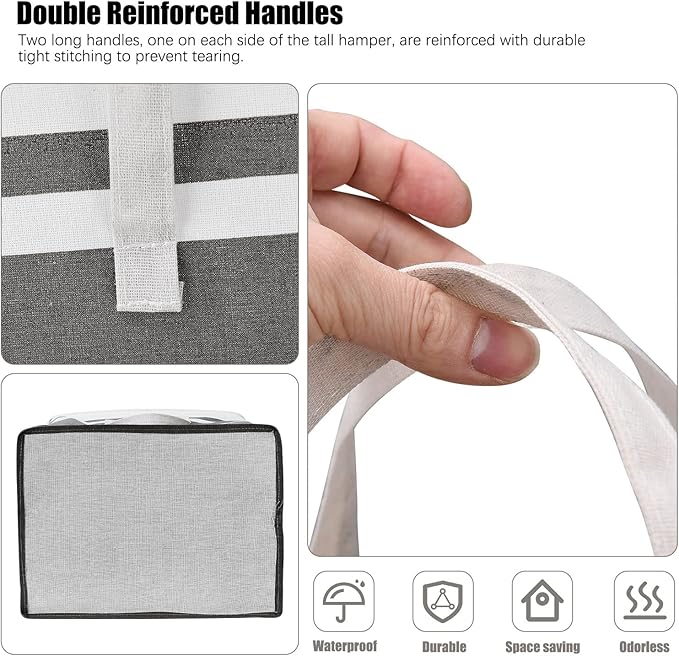 Foldable Clothes Hamper With Handles Large Capacity Clothes Hampers for Laundry Waterproof Laundry Basket Home Storage Organizers Laundry Hamper Laundry Bag for Clothes Towels Toys
