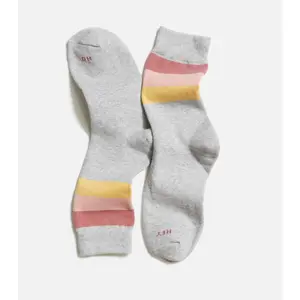 Crew Sock in Grey Sunset Stripe