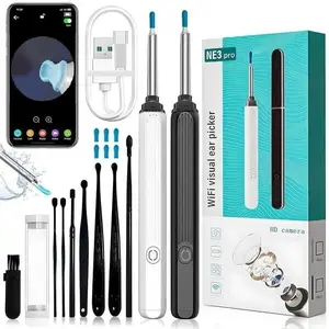 Ne3pro Visible Ear Cleaner Set, 8-Piece Tool Kit with HD Lens & Stabilization Technology, Waterproof Body, Rechargeable, Multi-Function Cleaning Accessories, Ear Wax Remover, Earwax Removal Kit