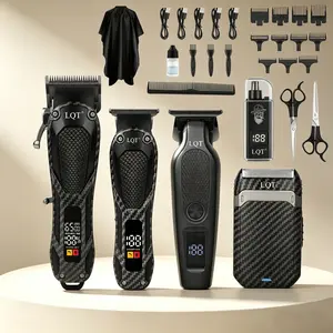 LQT 5-in-1 Professional Hair Clipper Kit for Men, Cordless Rechargeable Barber Clippers Set with LED Display, Electric Hair Cutting Trimmer Shaver Grooming Kit for Home & Barbershop