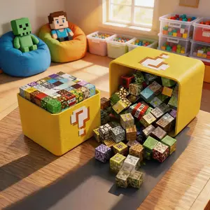 Magnetic Blocks Random Set 100/150/200 Pcs / Cute Storage Box | 6-Sided Strong Magnetic Grip, Shatter-Resistant & Pressure-Proof | STEM Montessori Early Learning Toy for Geometric Logic & Spatial Thinking | Creative Building Gift for Boys Girls Ages 3+