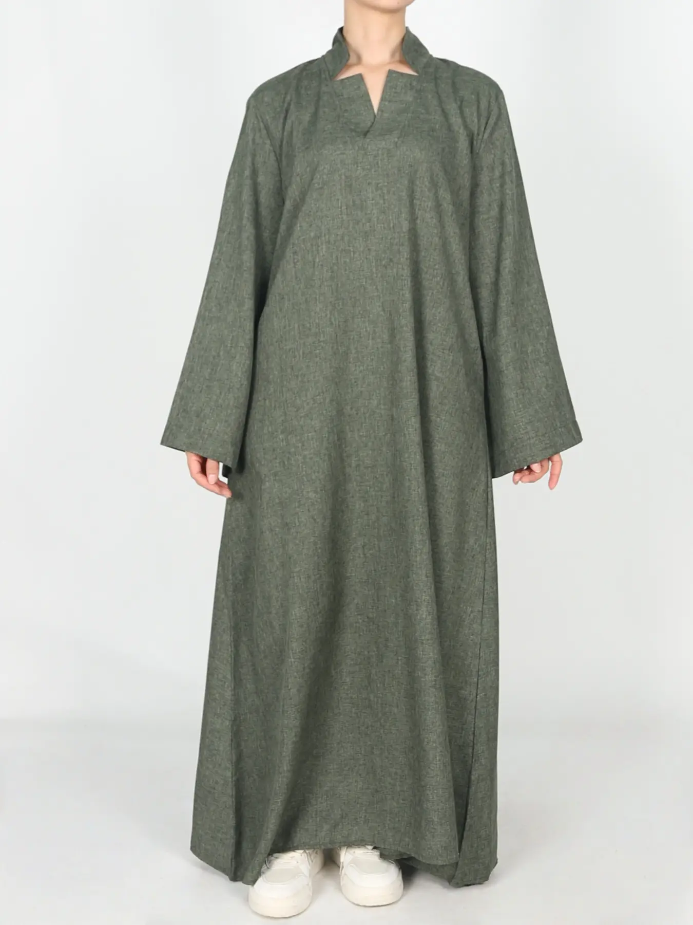 Women's Casual Loose Abaya Dress with Pockets, Daily Wear Modest Long Sleeve Kaftan, Comfortable Muslim Modesty Clothing for Women Caftan, Islamic Modesty Clothes