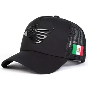 Unisex Mexican Flag Eagle Embroidered Baseball Cap Mesh Hat Outdoor Adjustable Sunscreen Leisure Hat Spring Autumn Travel Tourism Beach Vacation