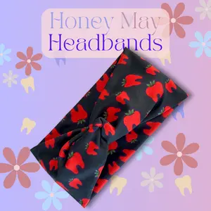 Strawberry Teeth Knotted Headbands- Buttons NOT Included***