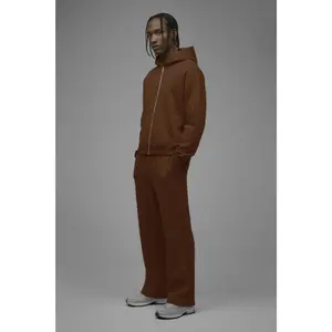 410 Oversized Cropped Zip Hoodie - Chestnut
