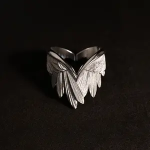 Angel Wings Adjustable Ring (Fits Sizes 5-11 US) Fashionable Versatile Gift Option Elegant Design