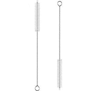 2 Pack Straw Cleaner Brush,  Metal Handles Straw Cleaner Brush Extra Long for  Mug 40, 30, 20 oz, 10mm Wide Straw Cleaner Brush for Sippy Cup, Water Bottle and Tubes (Clear+Clear)