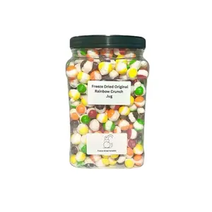 Freeze Dried Candy Rainbow Crunch Container Made Fresh 20oz Sealed Jug Crunchy Snack