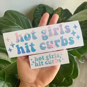 hot girls hit curbs bumper sticker