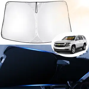 Canvcle Windshield Sun Shade for Chevrolet Chevy Tahoe/GMC Yukon 2015-2020 Window Accessories 240T 5 Layers Sunshade Sun Protector Foldable Block UV Rays Keep Car Cooler