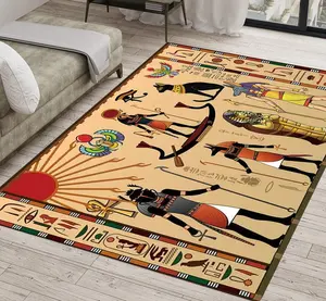 Mummy-Ancient Egyptian Sun God -Tutankhamun-Pattern Rug, Incredible oracle Sages of Ancient Imhotep Rug, Modern Style Antique Looking Rug