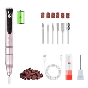 Makartt Professional Electric Nail Drill Kit 35000RPM (Rechargeable, Portable) with Safety Tungsten Carbide Cuticle Drill Bit 3/32'' – Fine Needle Bit for Acrylic, Gel & Dead Skin Removal