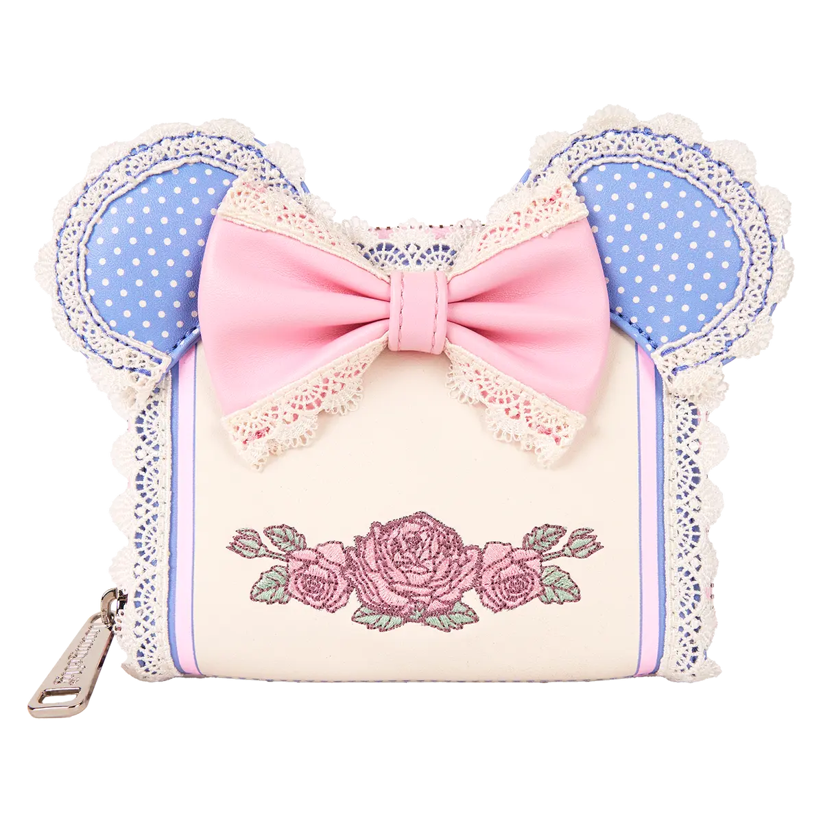 Minnie Floral and Lace Ears Zip Around Wallet