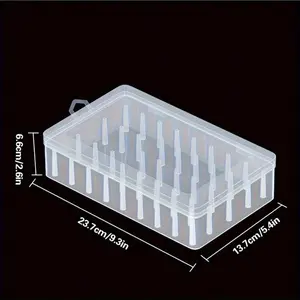 Heavy Duty Clear Sewing and Knitting Storage Box with Clear Compartments and Security Lid - Durable Plastic Organizer for Thread, Yarn, Needles, Pins, Ideal for Crafting and Travel, 42 Compartment Clear Storage Box