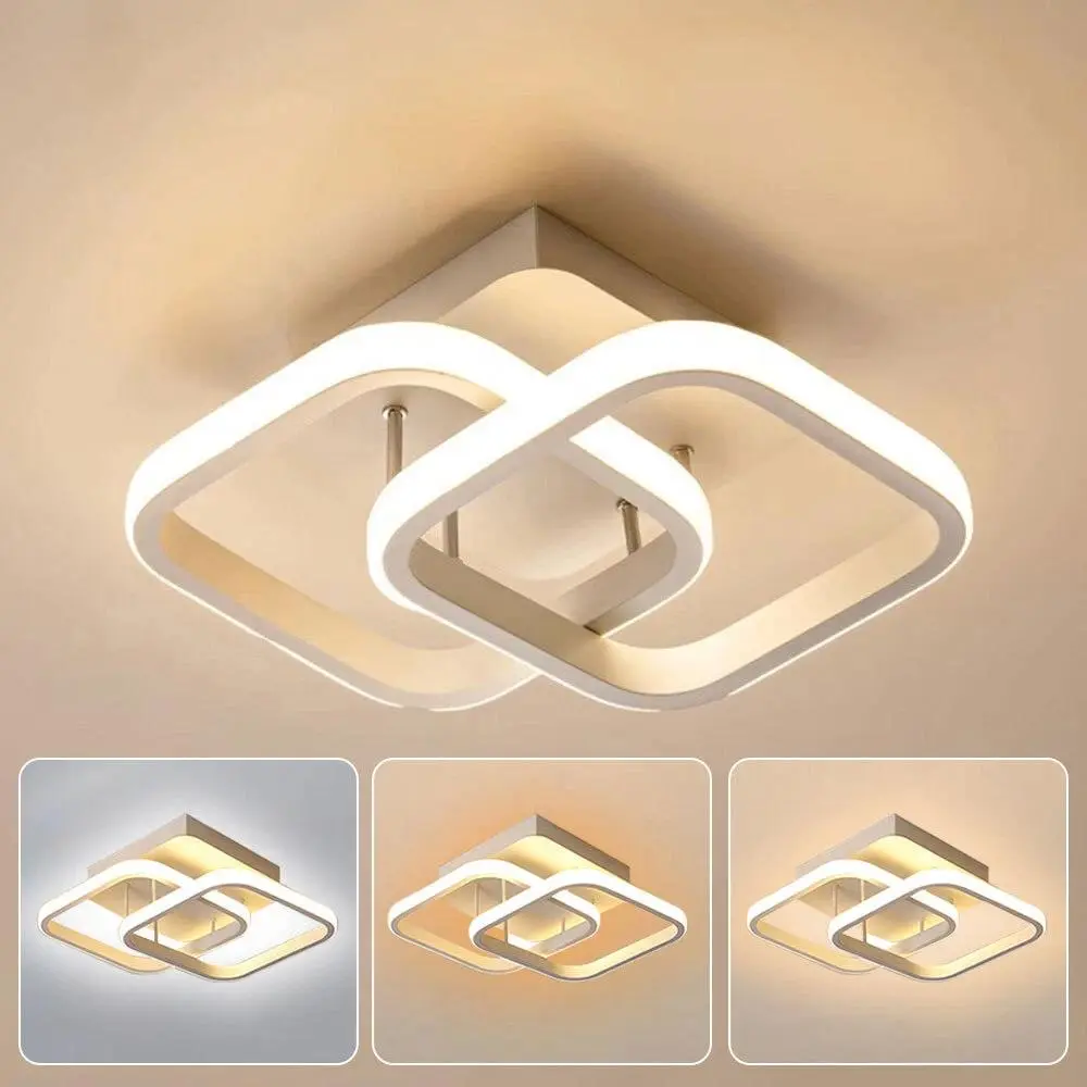 Ceiling LED Lights - Modern Square Acrylic 22W 6500K Flush Mount LED Ceiling Light, Indoor Lighting Fixture for Kitchen, Hallway Home Decor