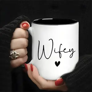 1pc, Wifey Mug, Anniversary Coffee Mug, Bridal Shower Gift, Wedding Gifts, Engagement Mug, Wife Birthday, Gifts for Wife, Future mrs gifts, Wifey, Easter gift