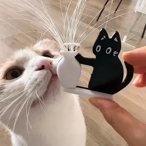 Cat Whisker Hair Collection Magnet, Cat Vase Fridge Magnet, Acrylic Magnetic Decorative Refrigerator Sticker, Fun Gift Idea