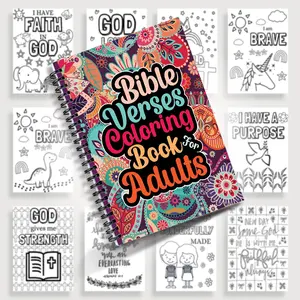 1pc 5.5x8.3 Inch Spiral-Bound Bible Coloring Book – Devotional Coloring Book, Uplifting Verse Designs for Adults, Ideal for Everyone to De-Stress, Refresh Mentally & Enjoy Creative Leisure Moments