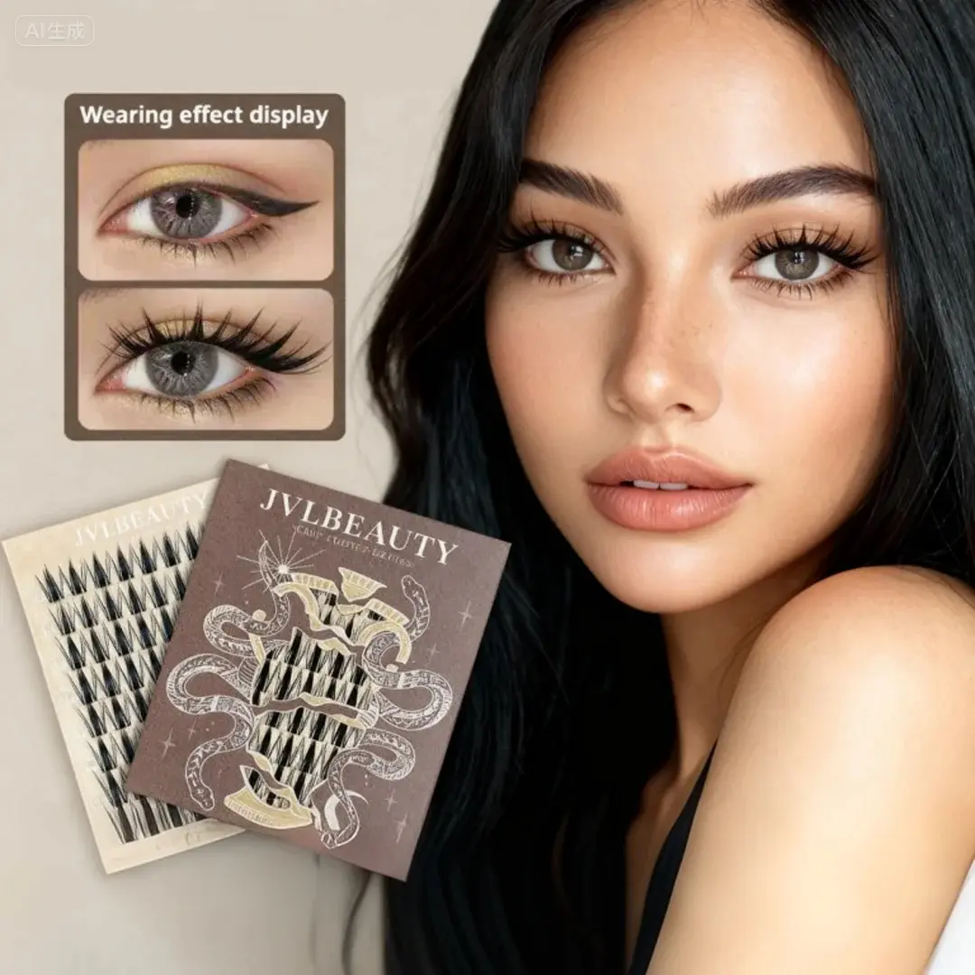 TikTok Viral JVLBEAUTY Badass Sweetheart Cluster Lashes | DIY Lash Extensions | B/D Curl, Wispy Volume, Reusable False Eyelashes
