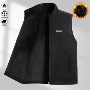 Men's Slim-Fit Sleeveless Waistcoat - Menswear Casual Top, Pure Cotton-Polyester Blend Fabric, Thick, Warm, Comfortable, Stylish Winter Outerwear