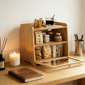 SICANDAENHK Keep bread fresh longer with this vintage bamboo bread box!Airtight seal & farmhouse design perfect for kitchen counters🍞✨