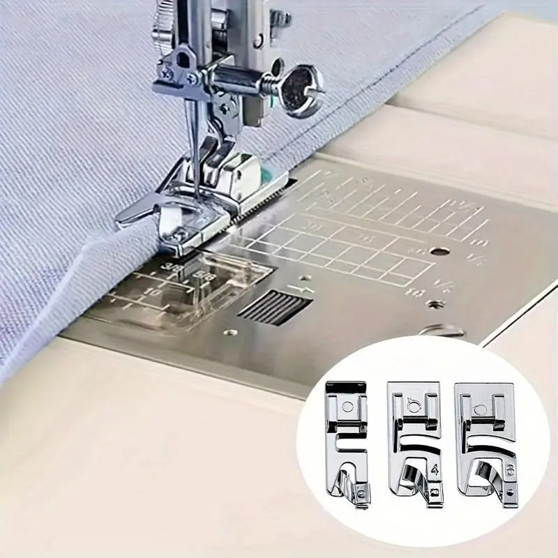 Edge-sealing presser foot kit, a presser foot assembly used for sewing edge-sealing presser feet, Sewing Machine Accessories Kit