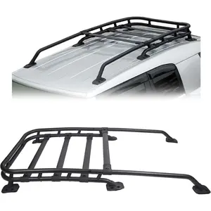 Roof Rack Compatible with 2007-2014 Toyota FJ Cruiser Cross Bar Rail Top Cargo Luggage Carrier Basket 165Lbs Black-Coated Aluminum