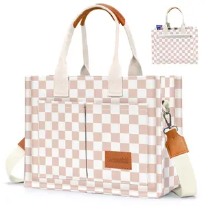 Canvas Tote Bag for Women, Large with Pockets, Crossbody Shoulder Handbag, Casual Work Purse, Bible Tote & Everything Tote outdoorfun