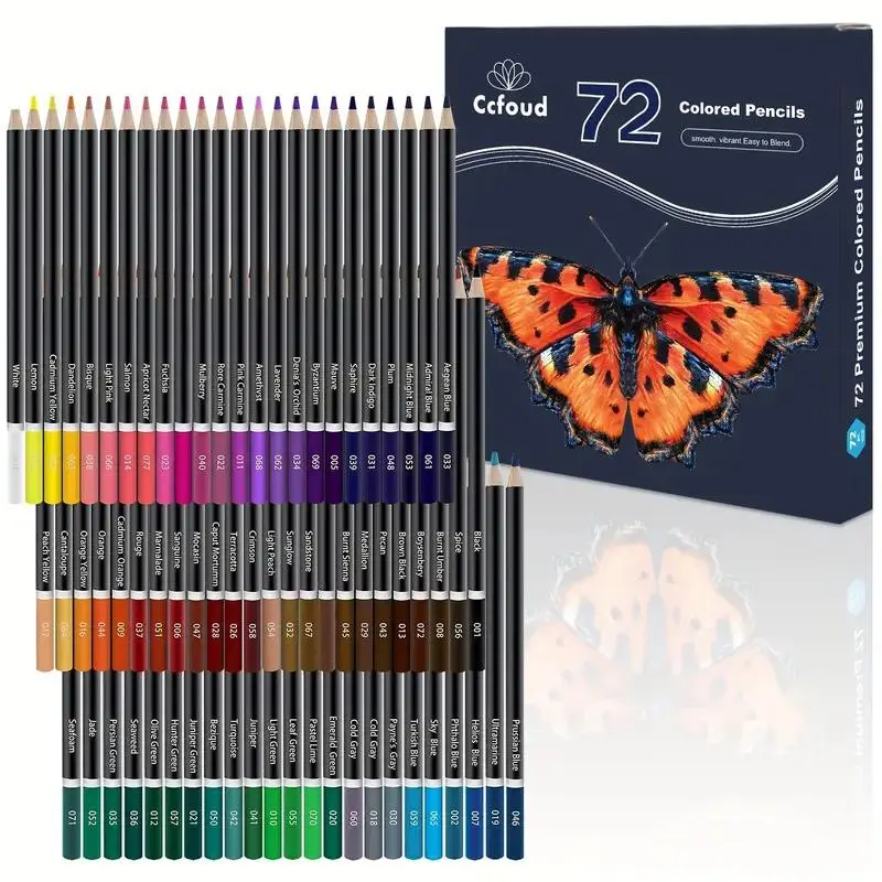 72 Color Colored Pencil Set, 72pcs Professional Artistic Colored Pencils, Art Drawing Supplies for Hobbyists and Advanced Artists, Stationery Supplies