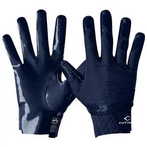 Cutters Rev Pro 5.0 Navy Football Receiver Gloves - With Air C-TACK Grip & Breathability for Enhanced Performance