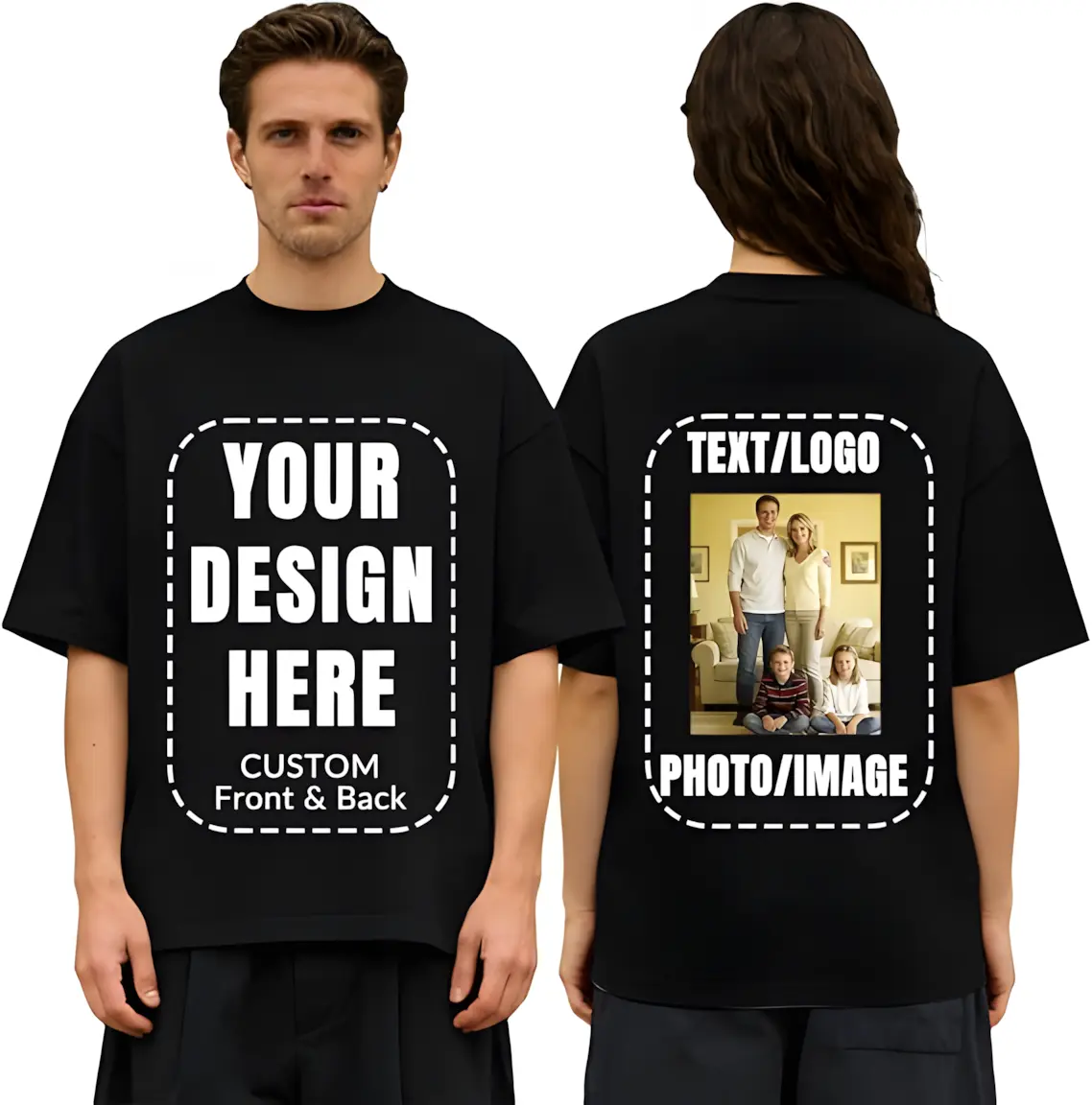 Personalized T Shirts for Men Women, Custom Shirts with Front & Back Photo Prints, Funny Shirt for Mother's Day-t shirt good graphic tee-oversized tshirt men-cotton tee shirt-graphic tee-cotton tee gift-day graphic tee-Custom T-shirt-funny graphic tee