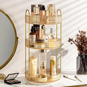 360° Rotating Makeup Organizer Rack, Full Angle Rotation, Multi-Layer Storage, Precision Fit for Vanity Table, Essential Beauty Storage, Makeup Cosmetic Organizer, Cosmetics Organizer Storage
