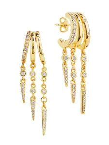 Jenna Triple Spike Dangle Huggies