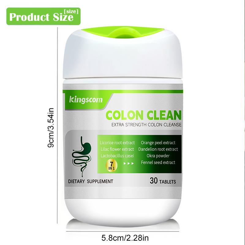 Kingscom Advanced Colon Cleanse -  Gut Health & Detox Support |Gut and Colon |  with Okra Fiber Formula & 60 Billion Probiotic- Support Bloating, Digestion & Immune Support for Men & Women  30 capsules  Healthcare Optimum Fitness