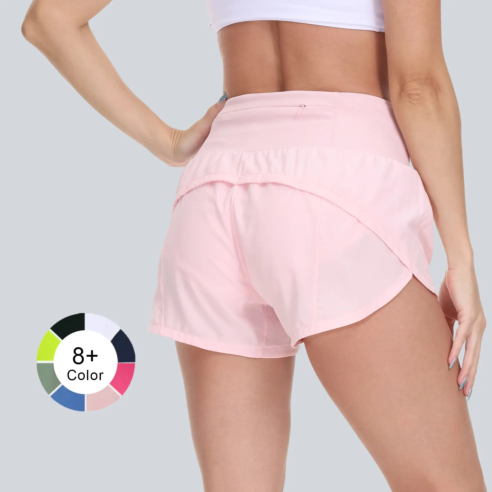 THE GYM PEOPLE High Waisted Back Zipper Pocket Yoga Shorts 3" Summer Running Shorts for Women Back to School Sports Workout Shorts Gym Outfit Activewear