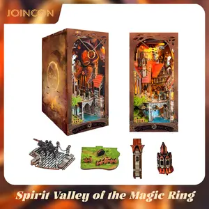 Black Friday Christmas Gift diy miniature house dollhouse kit-With Protective Dust Cover & LED Lights-3D Puzzle Bookend for Adults | Handicraft Tabletop Bookshelf Decor