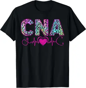 CNA Certified Nursing Assistant Gifts CNA Heartbeat Summer Casual Shortsleeve Cotton T-Shirt