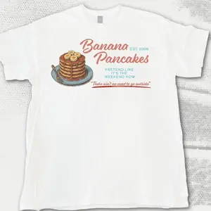 Jack Johnson Inspired Banana Pancakes Tee Vintage Diner Shirt Unisex