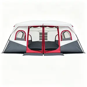 【Waterproof Tent】10-12 Person 2 Room Large Tent Instant Setup with Oxford Fabric Weatherproof for Family Camping Friends Gatherings Glamping Car Camping Two Bedrooms Plus Living Area Outdoor Camping Gear & Accessories Easter Mother's Day Father's Day Gift