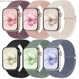 6-Pack Durable Braided Stretchy Nylon Sport Watch Bands, Elastic Adjustable Wearable Tech Accessories Replacement Straps (38-49mm) for Smart Watches
