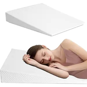 Bed Wedge Pillow Belt Foam for, Knee, Small Leg, Reading, Maternity (White)