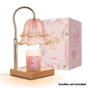 Flower Candle Warmer Lamp with Timer : With 2 Bulbs, Table Lamp Height Adjustable, Home Bedroom Decor, House Warming Gift, Birthday Gift, Gift for Women, Mother's Day Gifts Decoration Items Ornaments, Valentine's Day gift