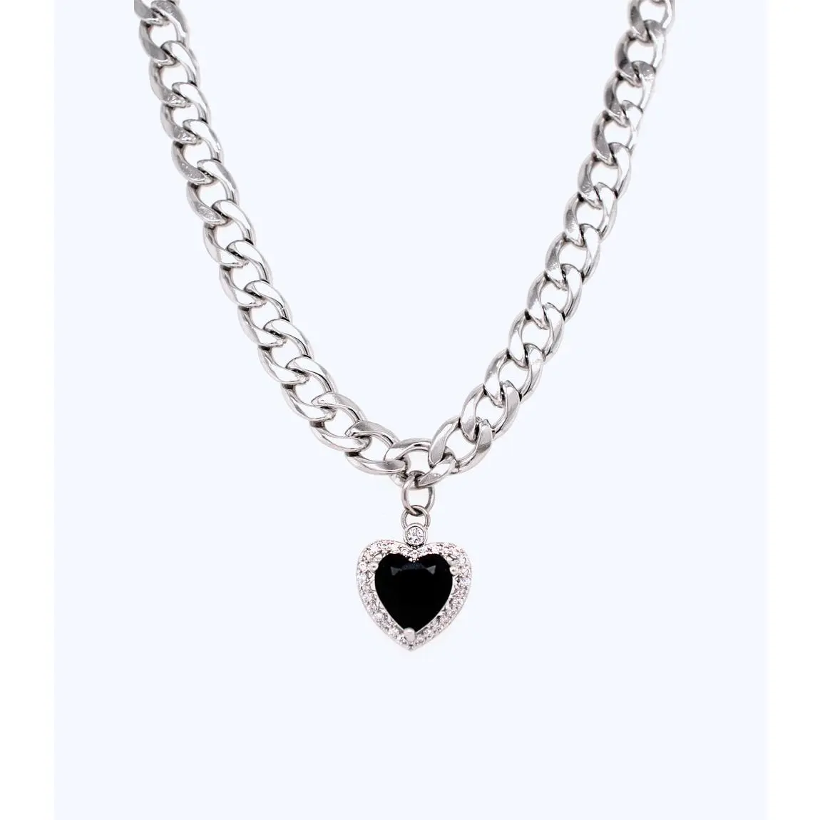The Chunky Black Sweetheart Chain