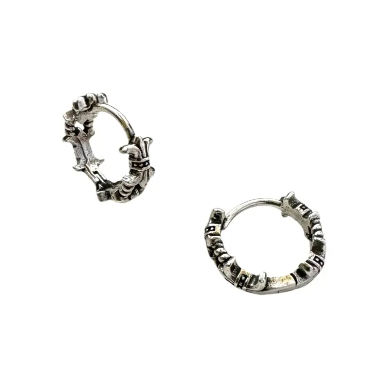 13mm Anchor Small Hoop Earrings for Men Women,Streetwear Hip Hop Punk Unisex Earrings