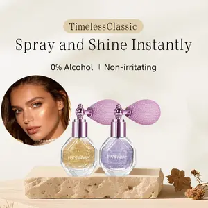 Shimmering Liquid Spray Highlighter Makeup - 50ml Single Item, All-Use Glitter Formula, Radiant Shine for Face, Body & Hair, Highlighters Makeup for Women's Parties & Daily Wear, Gold Body Glow