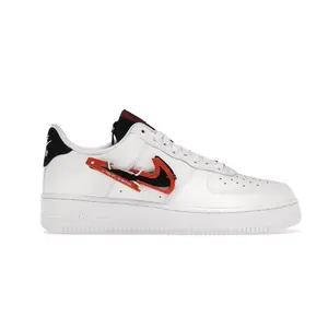 Nike Air Force 1 Low Basketball Trainer Shoes, Carabiner Swoosh Design, Red Color