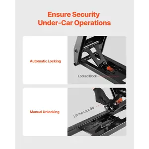 VEVOR Car Lift, 7000 lbs Capacity Car Lifts for Home Garage, 3-Level Adjustable with 29.4 Lift Height Remote Control, Auto Lock Portable Car Lift with 4 Rubber Pads 4 Lifting Columns