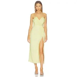 Katie May Come On Home Midi Dress in Butter Yellow