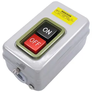 AC 220V/380V Push Button Switch On/Off Start Stop Switch 3 Phase Self Lock Electric Motor Switches Mechanical Equipment Control Station 10A BS230B