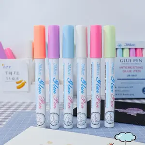 Glue Pen, 6 Counts/box Large Capacity DIY Glue Pen, Student Handmade Washable Pen, Office Stationery & Supplies